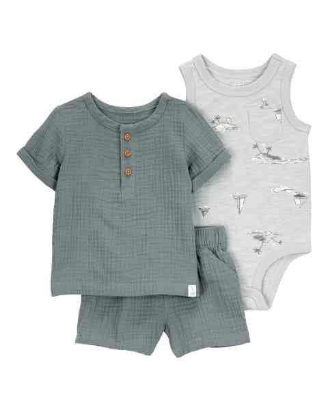 Carter's Set Camiseta Gris Body y Short