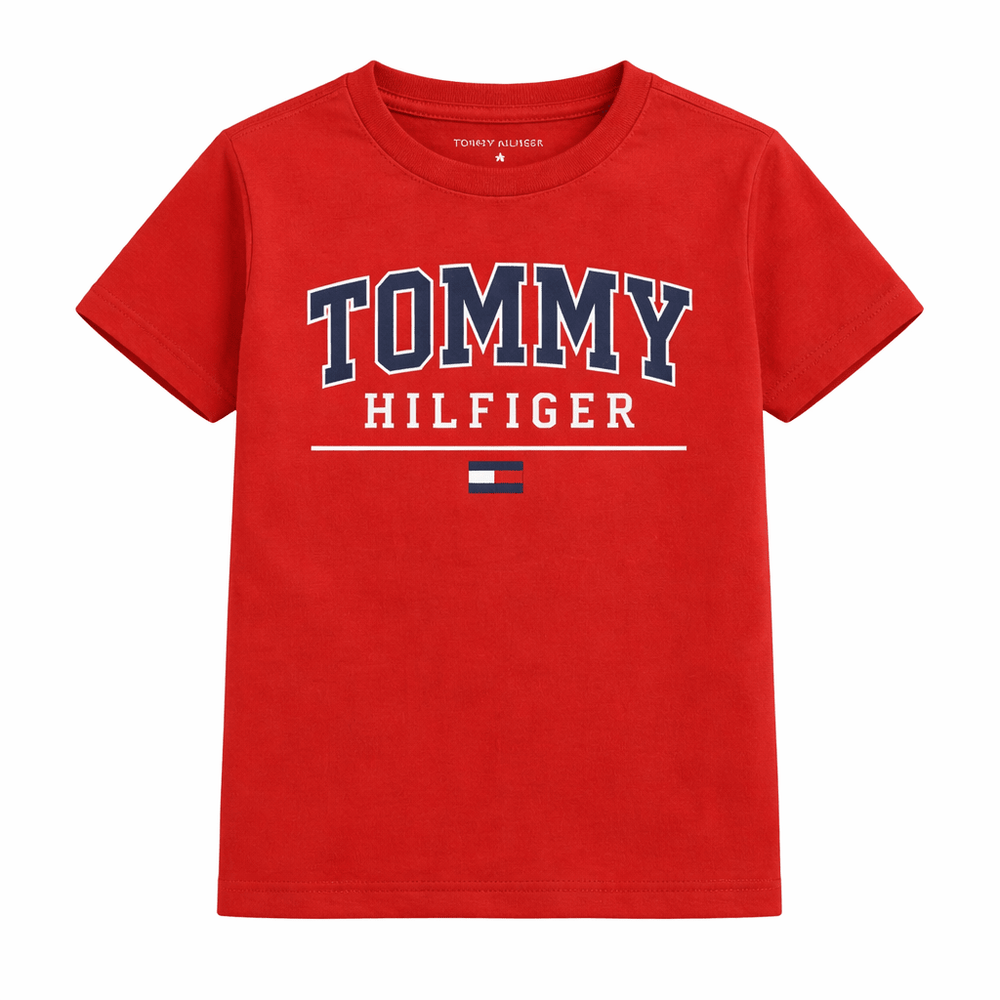 Tommy Hilfiger Kids' Red T-Shirt – Colorful Hilfiger Logo