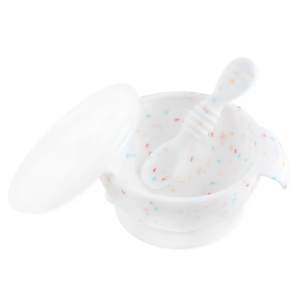 Bumkins Silicone First Feeding Set - Vanilla Sprinkle Set