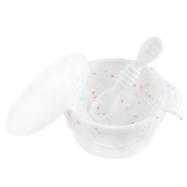 Bumkins Silicone First Feeding Set - Vanilla Sprinkle Set