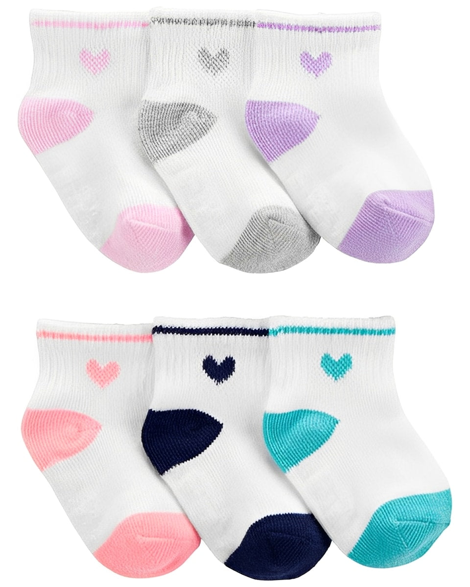Carter's Toddler Girl 6 Pack Crew Socks