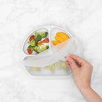 Bumkins Silicone Grip Dish with Lid 3 Section - Marble - Image 2