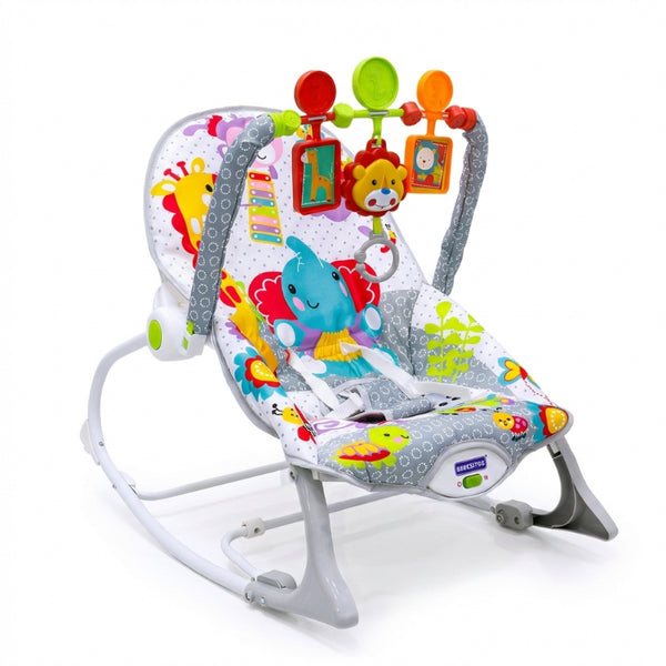 Nubebé Infant-to-Toddler Rocker with Toy Bar - Grey Safari