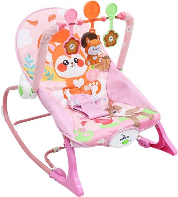 Nubebé Infant-to-Toddler Rocker with Toy Bar - Pink Animals