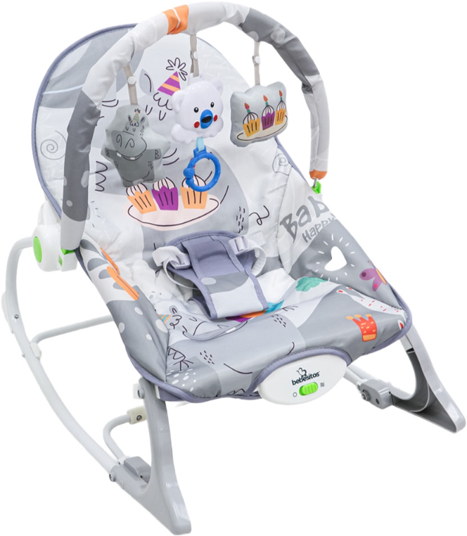 Nubebé Infant-to-Toddler Rocker with Toy Bar - Grey Bunny