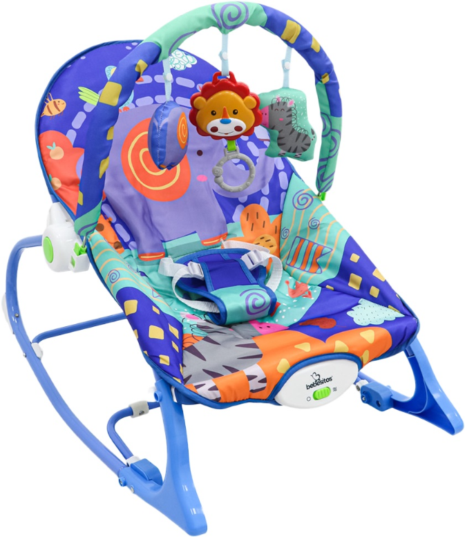 Nubebé Infant-to-Toddler Rocker with Toy Bar - Blue Elephant