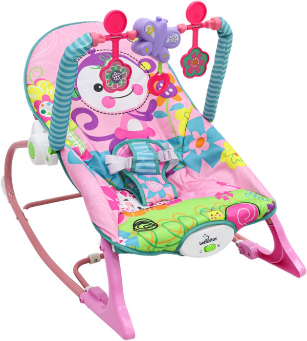 Nubebé Infant-to-Toddler Rocker with Toy Bar - Pink Floral