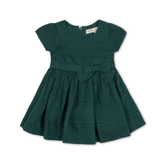 organic pleated sateen party dress